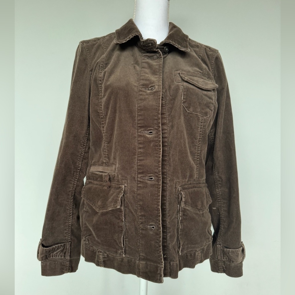 Eddie Bauer Chocolate Brown Corduroy Jacket | VGUC | Size L | Pockets